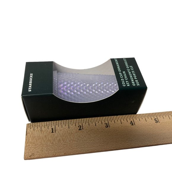 Starbucks Cold Cup Ornament Key Chain Metallic Icy Lilac Siren - Picture 5 of 5